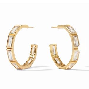 $165 JULIE VOS | ANTONIA LARGE HOOP EARRINGS WITH CZ CRYSTALS IN GOLD